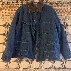 Rare Vintage 1960s/1970s Key Imperial Denim Chore Coat, Blanket-Lined